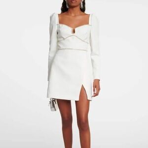 Self-Portrait Embellished Long Sleeve Minidress